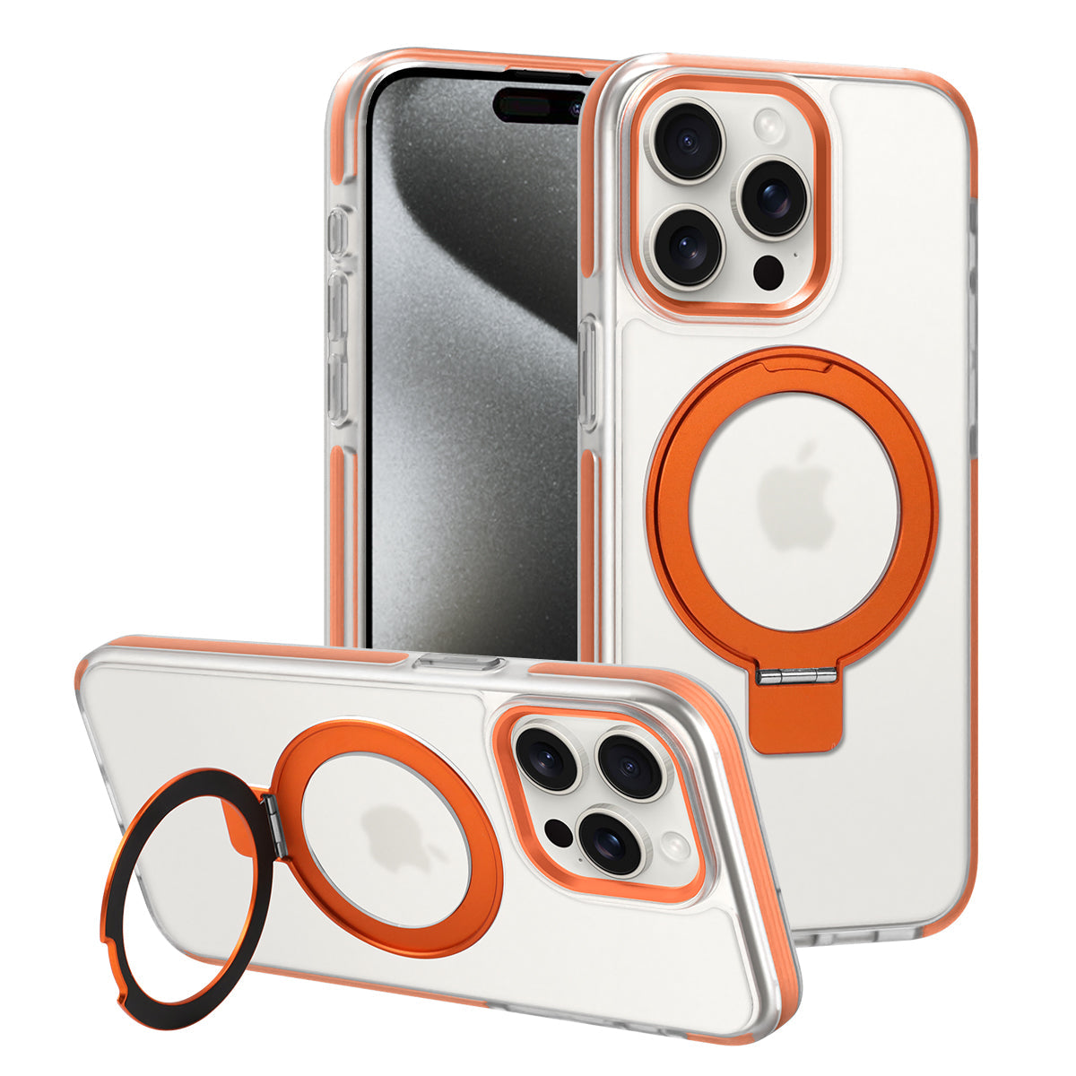 360° Klappständer MagSafe iPhone-Hülle Kabelloser Ladeschutz für iPhone 15/14/13 