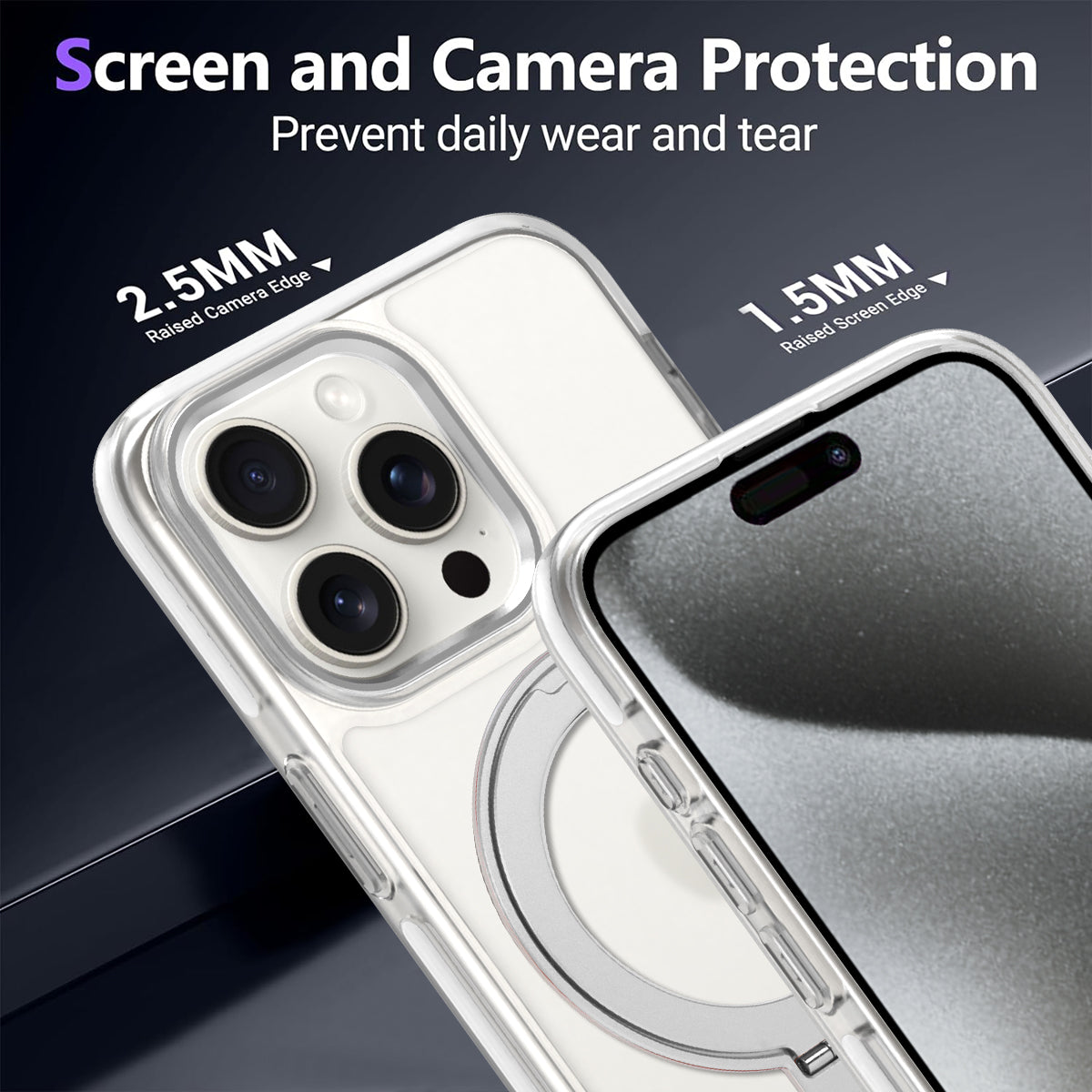 360° Klappständer MagSafe iPhone-Hülle Kabelloser Ladeschutz für iPhone 15/14/13 