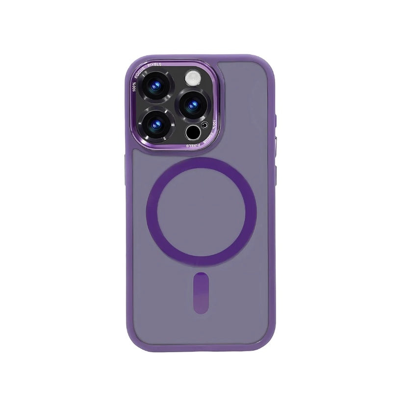 Stoßfeste transparente Handyhülle mit HD-Linsenfolie Kabelloses Laden MagSafe-Schutz für iPhone 15/14/13 