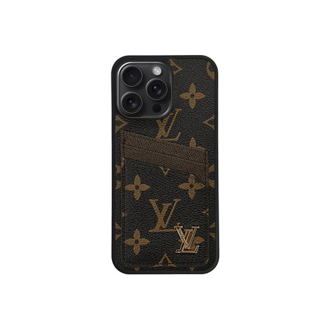 L LOGO BROWN CARDHOLDER