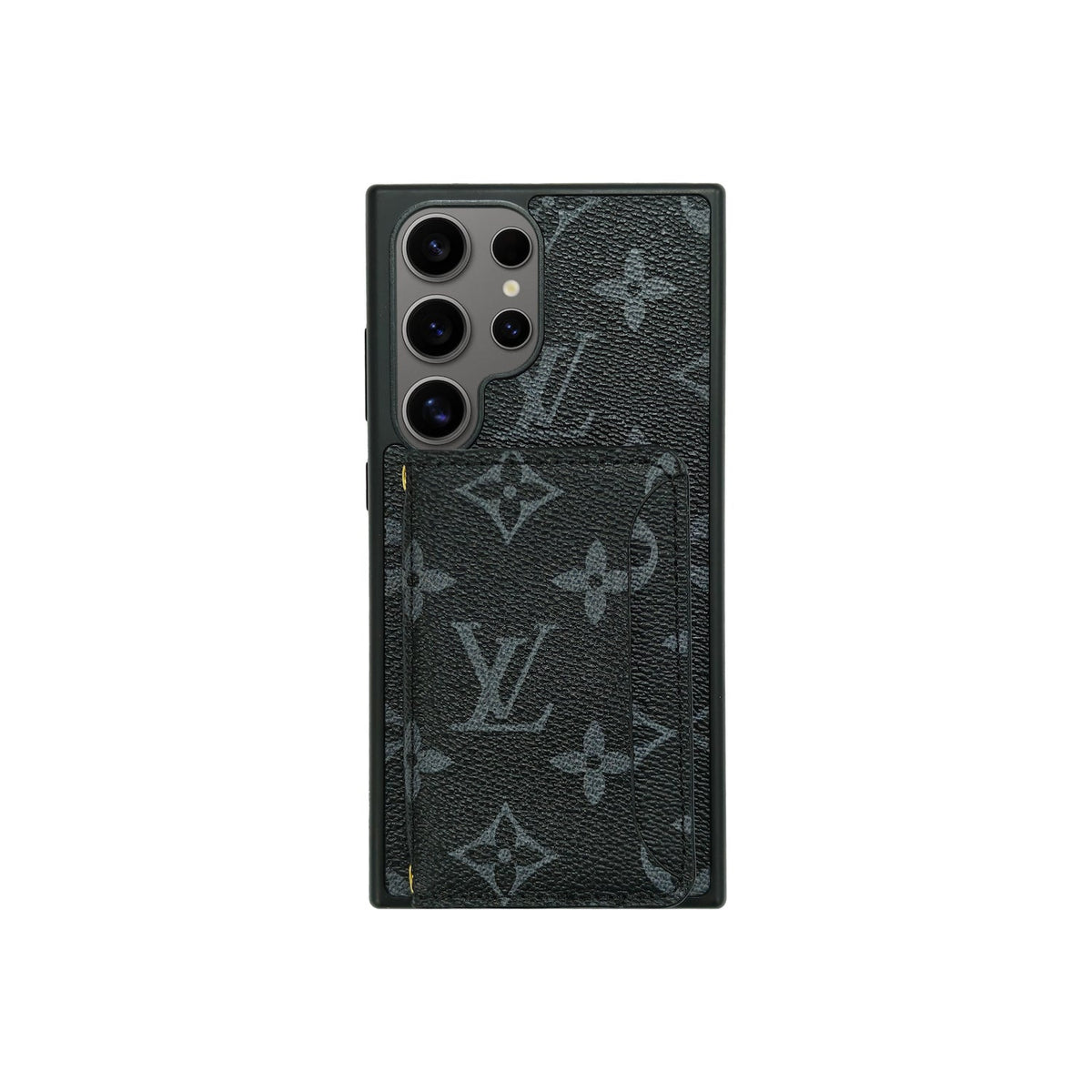 SCHWARZES KARTENETUI MIT LV-MONOGRAMM, VOLLSTÄNDIG ÜBERZOGEN 