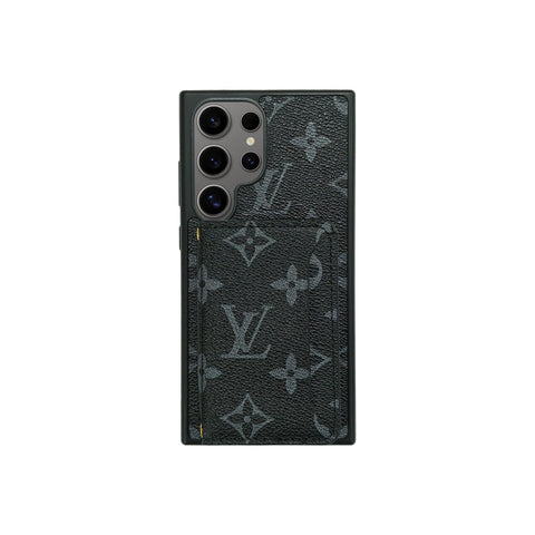 SCHWARZES KARTENETUI MIT LV-MONOGRAMM, VOLLSTÄNDIG ÜBERZOGEN 